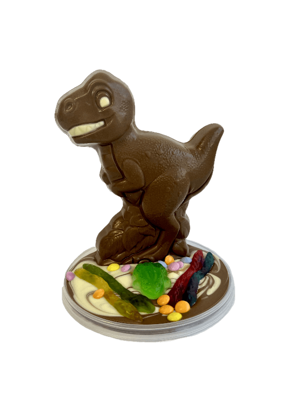 Milk Chocolate Dino with Halloween Plinth