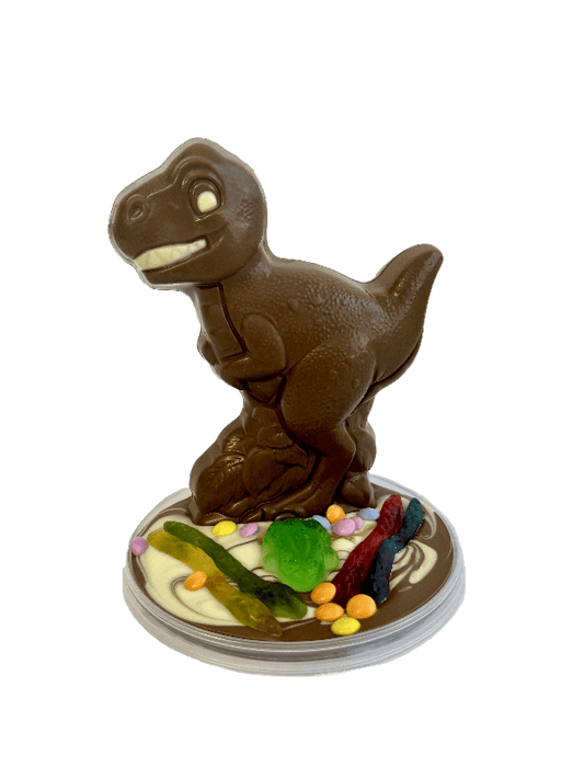 Milk Chocolate Dino with Halloween Plinth